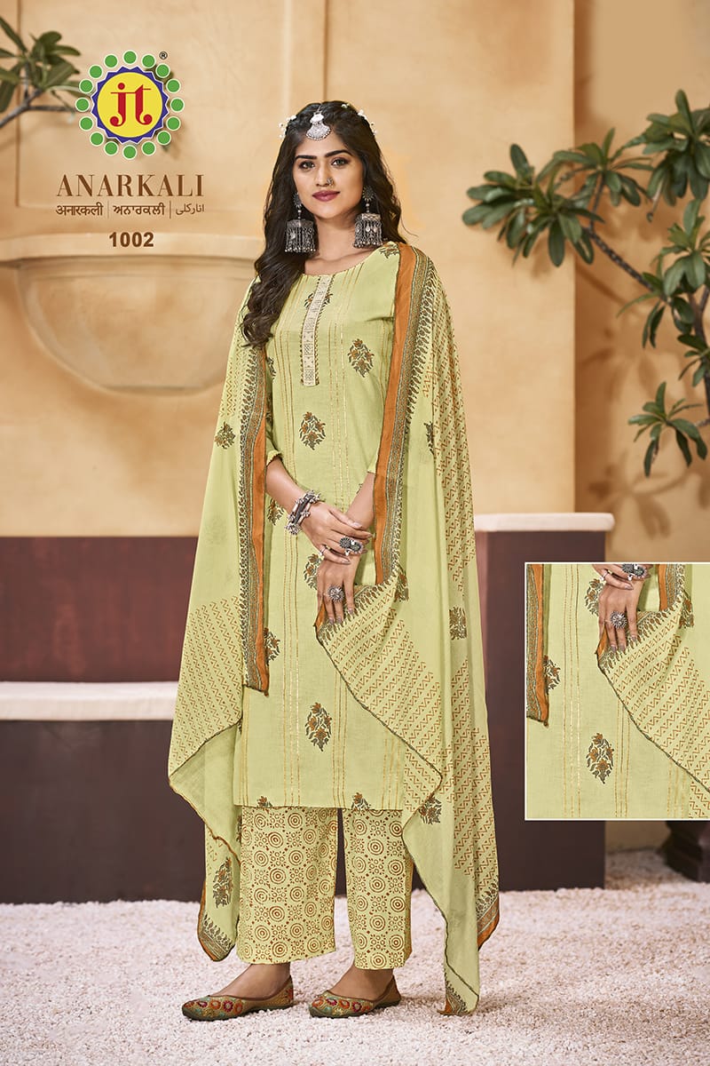 Jt Anarkali Lawn Cotton Dress Material Catalog
